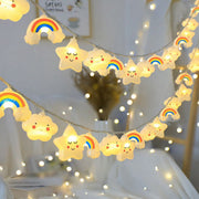 Rainbow Star Cloud Fairy Lights – LED Twinkle String Lights Battery Powered for Bedroom & Party Decor