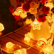 Rainbow Star Cloud Fairy Lights – LED Twinkle String Lights Battery Powered for Bedroom & Party Decor