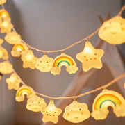 Rainbow Star Cloud Fairy Lights – LED Twinkle String Lights Battery Powered for Bedroom & Party Decor