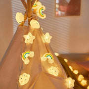 Rainbow Star Cloud Fairy Lights – LED Twinkle String Lights Battery Powered for Bedroom & Party Decor